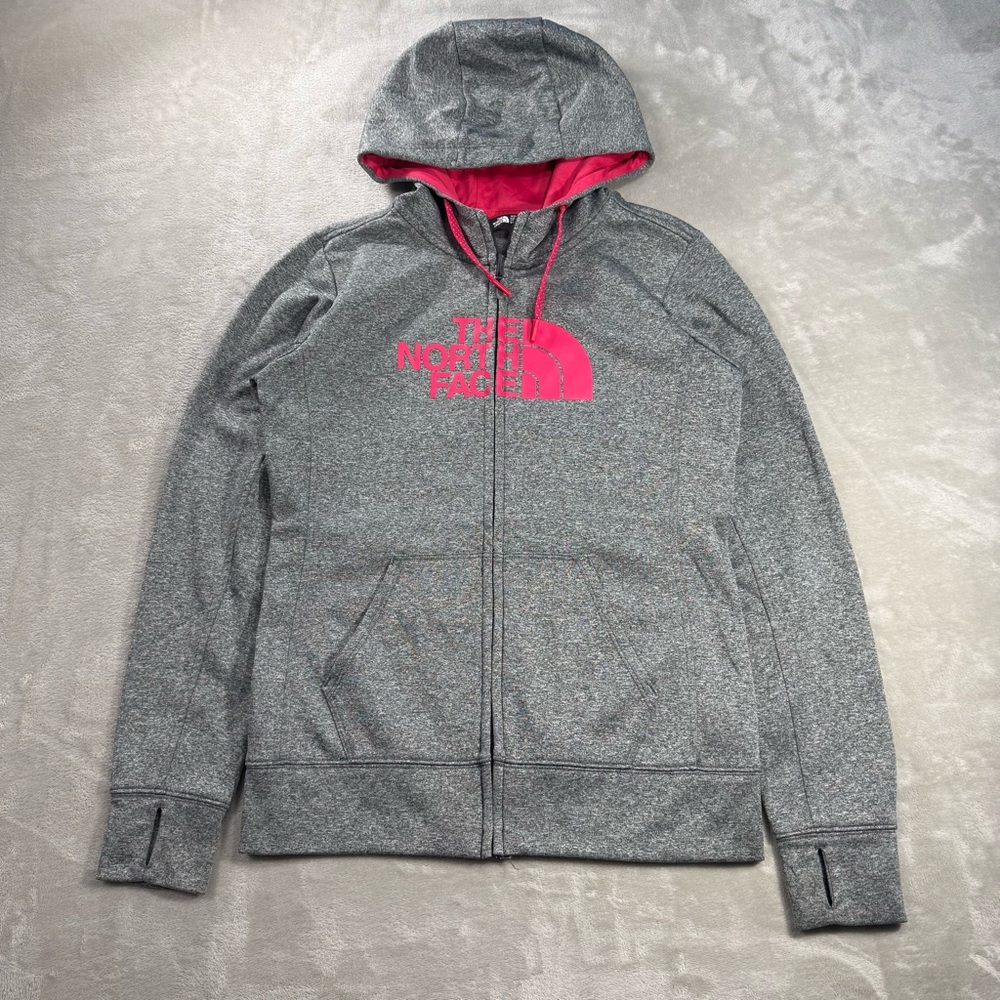The North Face Women's Fave Half Dome Full Zip Hoodie Sz S Big Logo CW61